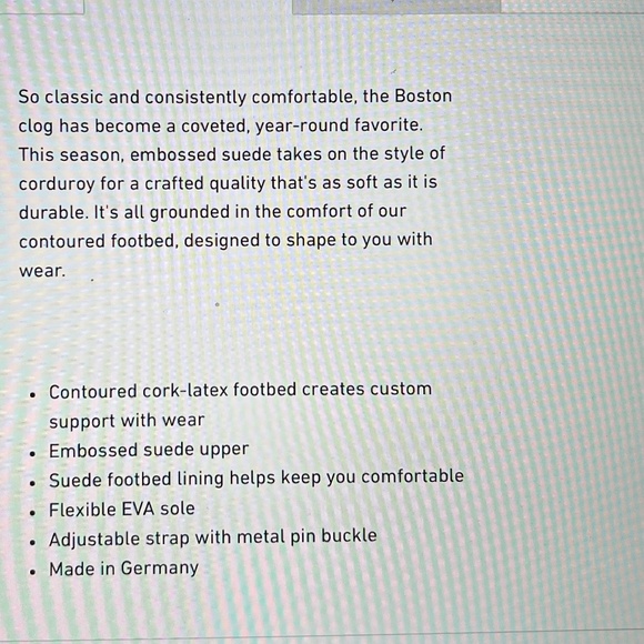 Birkenstock Boston Suede Embossed Corduroy Indigo Size 40 Medium/Narrow *NWOT* - Picture 2 of 15